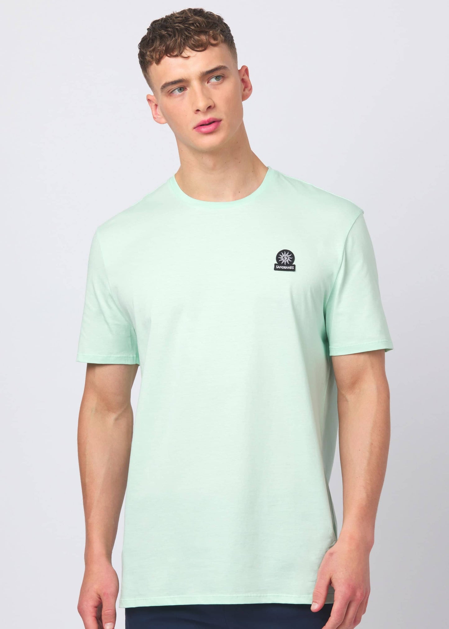 SANDBANKS BADGE LOGO COTTON T-SHIRT MINT SLIM FIT 4XL RRP £85 BNWT