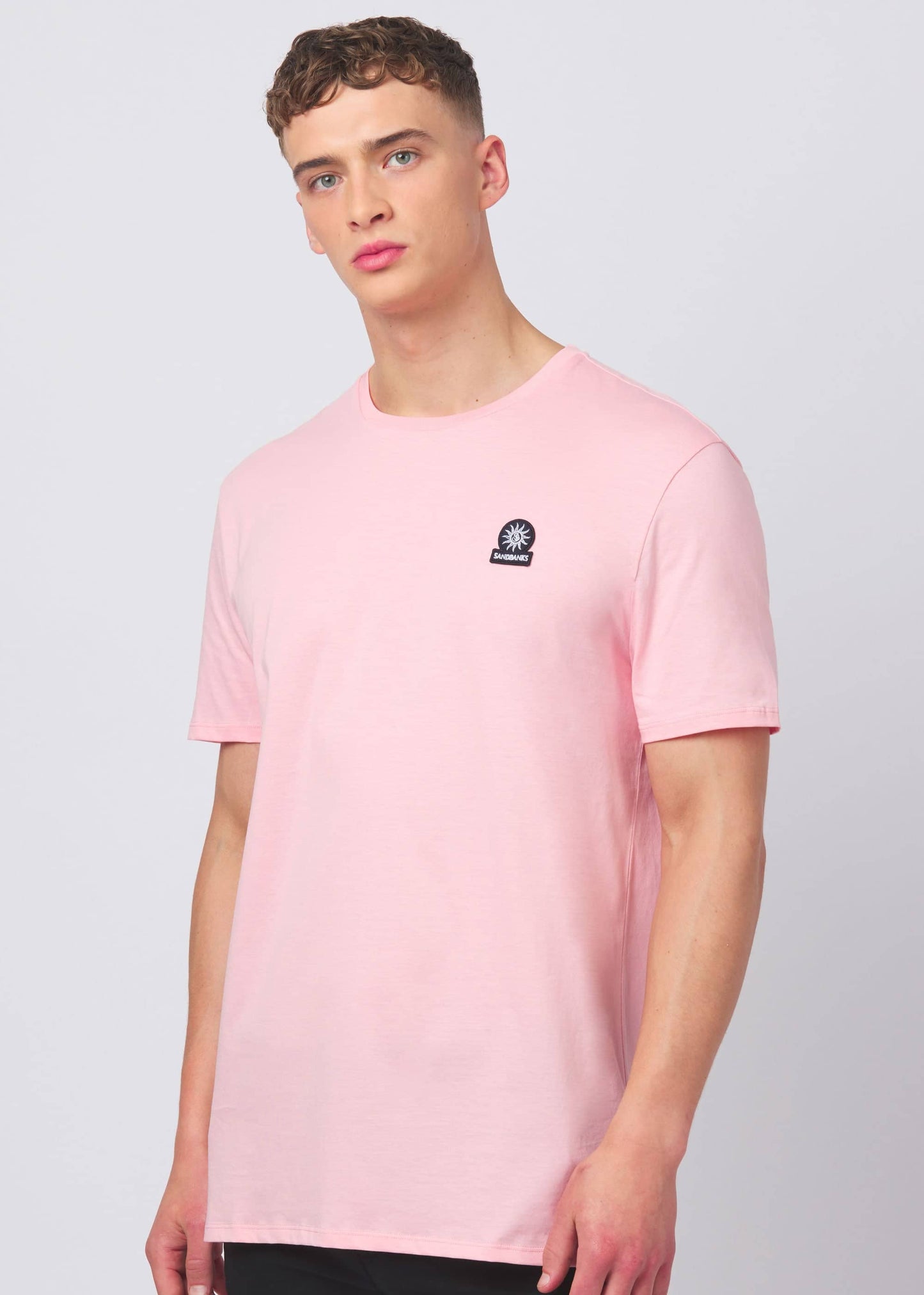 SANDBANKS BADGE LOGO COTTON T-SHIRT CRYSTAL ROSE PINK SLIM FIT 4XL RRP £85 BNWT