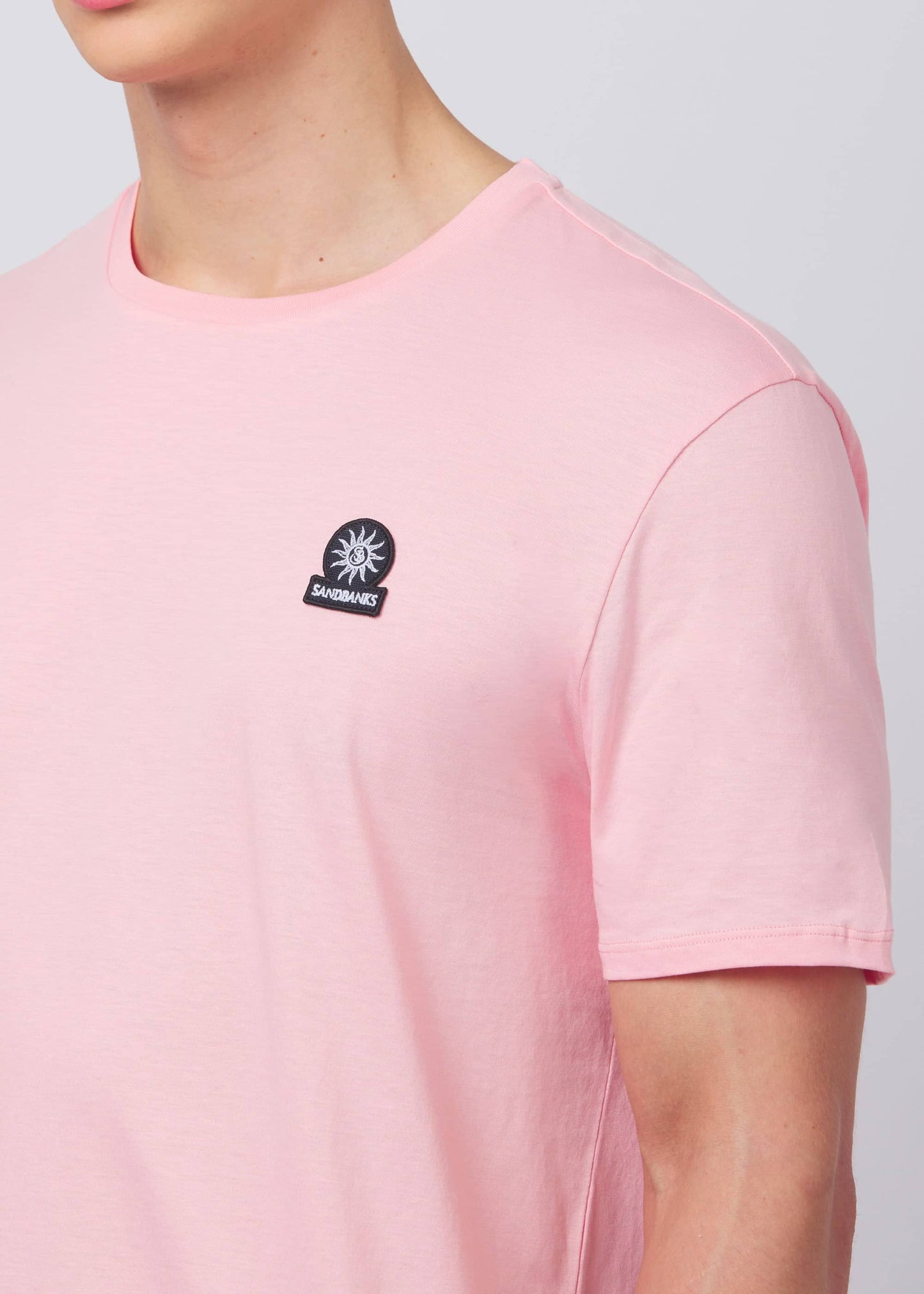 SANDBANKS BADGE LOGO COTTON T-SHIRT CRYSTAL ROSE PINK SLIM FIT 4XL RRP £85 BNWT