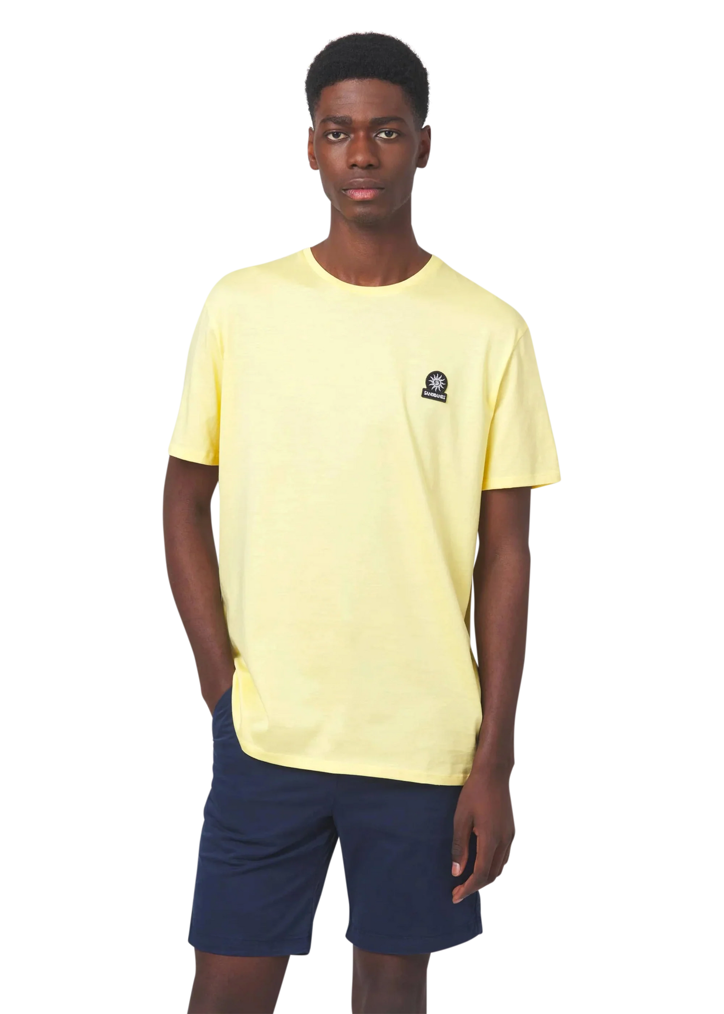 SANDBANKS BADGE LOGO COTTON T-SHIRT LIGHT YELLOW 4XL RRP £85 BNWT