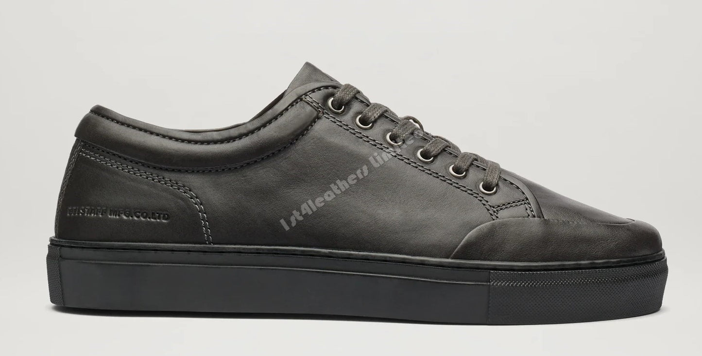 BELSTAFF RALLY LOW TOP CALF LEATHER TRAINERS SNEAKERS GRANITE GREY RRP £225 BNIB