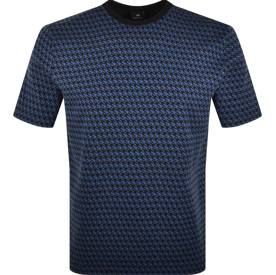 PAUL SMITH JACQUARD COTTON REG FIT T-SHIRT BLUE RRP £85 BNWT