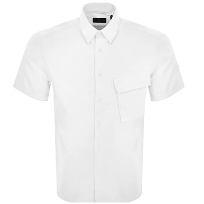 BELSTAFF SCALE SHORT SLEEVE COTTON SHIRT WHITE RRP £120 BNWT