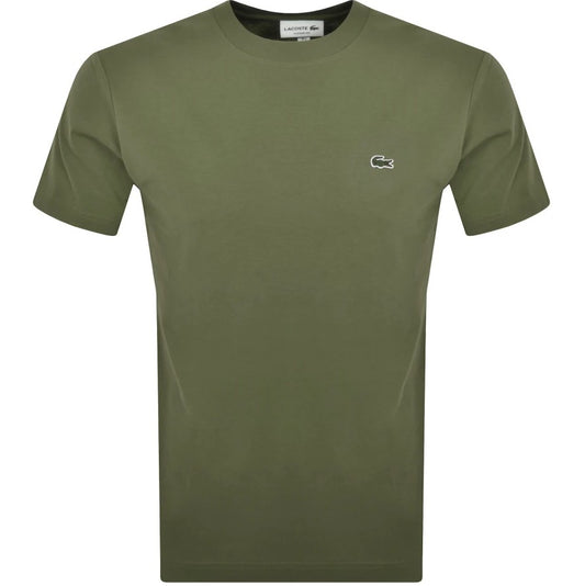 LACOSTE CREW NECK CROC LOGO COTTON T-SHIRT KHAKI GREEN 2XL RRP £60 BNWT