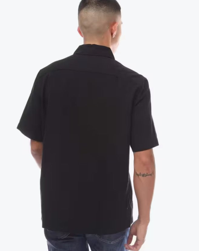 FRED PERRY LINEN PIQUE PANEL SHORT SLEEVE POCKET SHIRT BLACK 2XL RRP £95 BNWT
