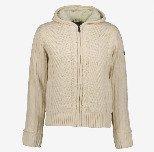 SCHOTT NYC CREAM BORG LINED HOODED COMBO JACKET 2XL RRP £115 BNWT