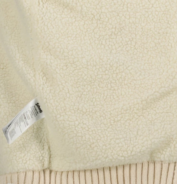 SCHOTT NYC CREAM BORG LINED HOODED COMBO JACKET 2XL RRP £115 BNWT