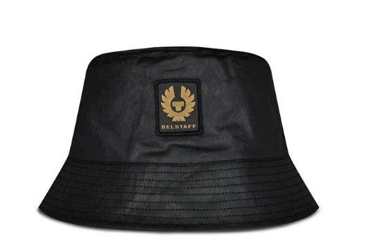 BELSTAFF 6oz WAXED COTTON PHOENIX PATCH BUCKET HAT BLACK RRP £80 BNWT