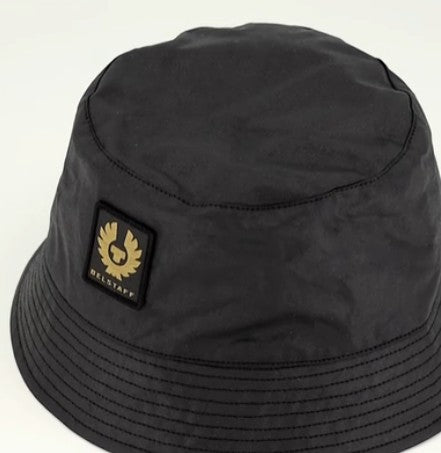 BELSTAFF 6oz WAXED COTTON PHOENIX PATCH BUCKET HAT BLACK RRP £80 BNWT