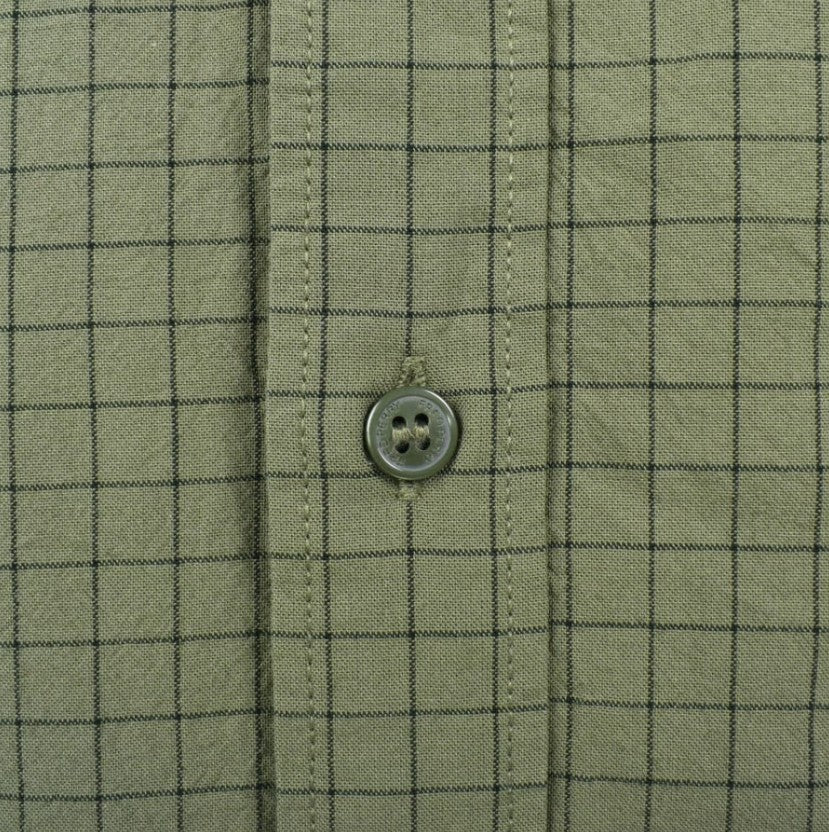 FRED PERRY GRID CHECK LONG SLEEVE COTTON SHIRT GREEN 2XL RRP £110 BNWT