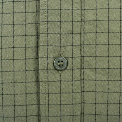 FRED PERRY GRID CHECK LONG SLEEVE COTTON SHIRT GREEN 2XL RRP £110 BNWT