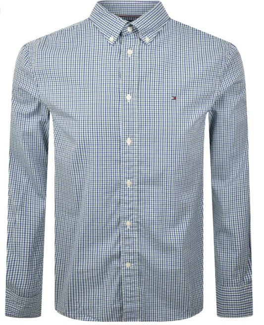 TOMMY HILFIGER OXFORD GINGHAM LONG SLEEVE COTTON SHIRT GREEN/BLUE 3XL RRP £85 BNWT