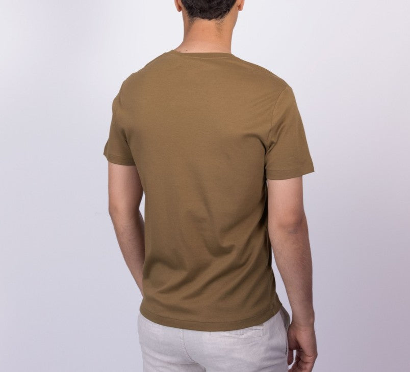 POLO RALPH LAUREN CUSTOM SLIM FIT COTTON T-SHIRT BROWN MEDIUM RRP £70 BNWT