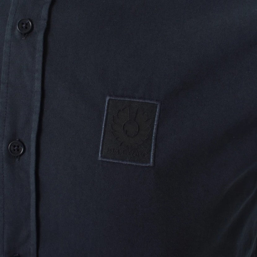 BELSTAFF SMU SHORT SLEEVE COTTON SHIRT DARK INK NAVY MEDIUM RRP £120 BNWT