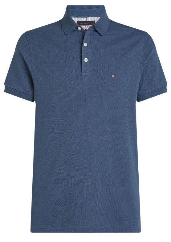 TOMMY HILFIGER SLIM FIT PIQUE COTTON POLO SHIRT TEAL BLUE LARGE RRP £75 BNWT