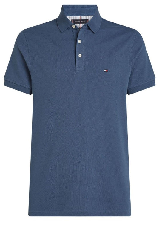 TOMMY HILFIGER SLIM FIT PIQUE COTTON POLO SHIRT TEAL BLUE LARGE RRP £75 BNWT