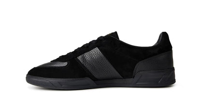 HUGO BOSS BRANDON LEATHER & SUEDE TRAINERS BLACK UK 9 RRP £229 BNIB