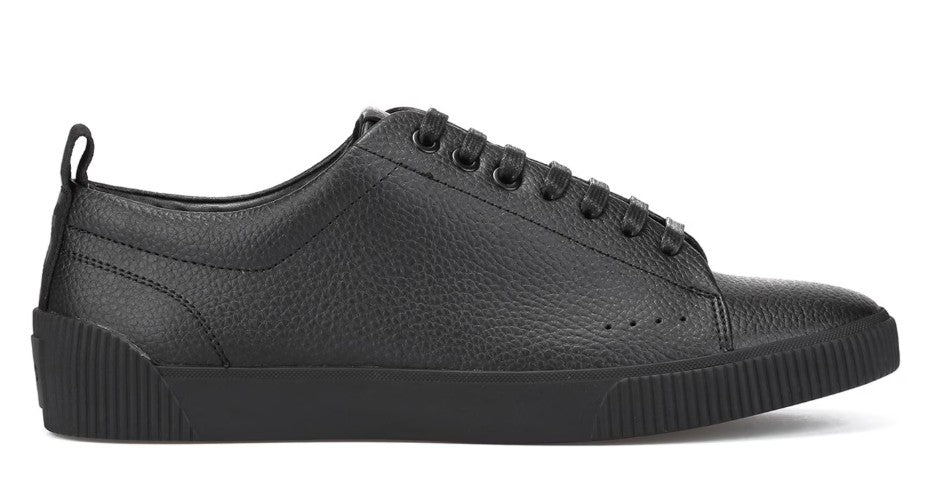 HUGO by HUGO BOSS ZERO LEATHER TRAINERS BLACK UK 9 RRP £169 BNIB