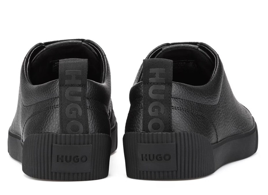 HUGO by HUGO BOSS ZERO LEATHER TRAINERS BLACK UK 9 RRP £169 BNIB