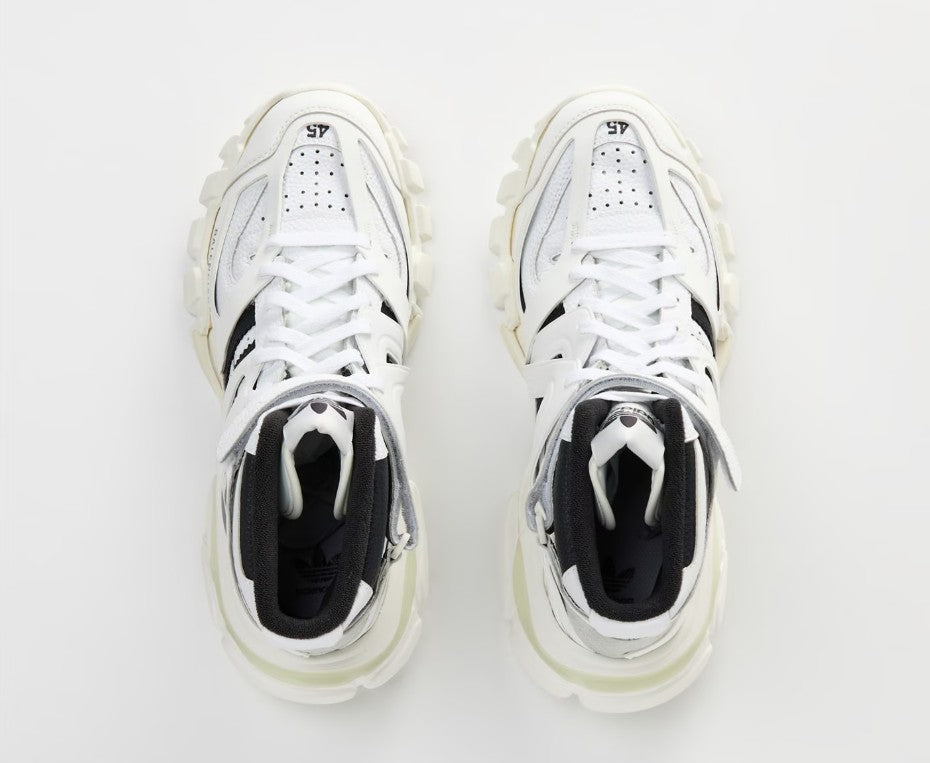 BALENCIAGA X ADIDAS TRACK FORUM HI-TOP LEATHER TRAINERS WHITE RRP £915 BNIB