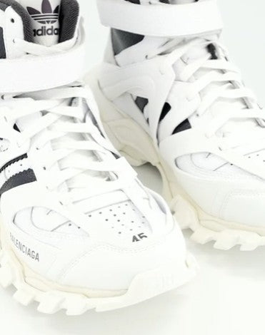 BALENCIAGA X ADIDAS TRACK FORUM HI-TOP LEATHER TRAINERS WHITE RRP £915 BNIB