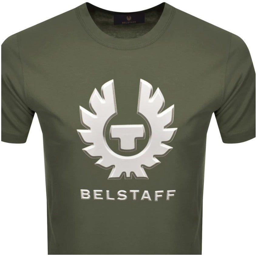 BELSTAFF LIQUIFY GRAPHIC COTTON T-SHIRT SURPLUS GREEN RRP £65 BNWT