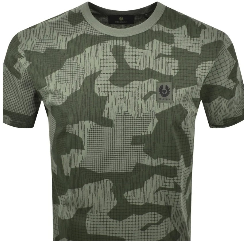 BELSTAFF TERRAIN CAMO COTTON T-SHIRT SURPLUS GREEN MEDIUM RRP £80 BNWT