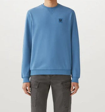 BELSTAFF PHOENIX PATCH CREW NECK SWEATSHIRT MOONLIGHT BLUE RRP £150 BNWT