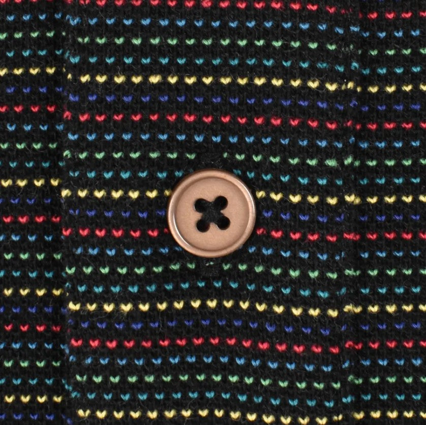 PAUL SMITH PS FINE STRIPES COTTON POLO SHIRT BLACK/MULTI COLOUR RRP £125 BNWT