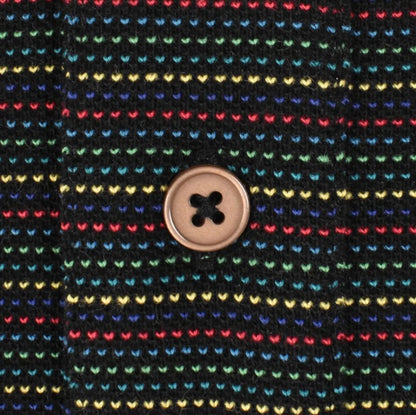 PAUL SMITH PS FINE STRIPES COTTON POLO SHIRT BLACK/MULTI COLOUR RRP £125 BNWT