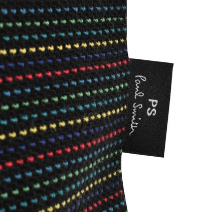 PAUL SMITH PS FINE STRIPES COTTON POLO SHIRT BLACK/MULTI COLOUR RRP £125 BNWT