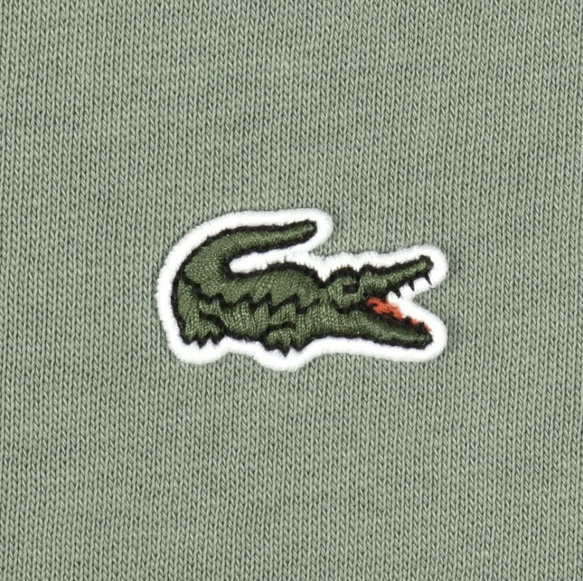 LACOSTE CREW NECK COTTON FLEECE SWEATSHIRT THYME GREEN RRP £109 NEW