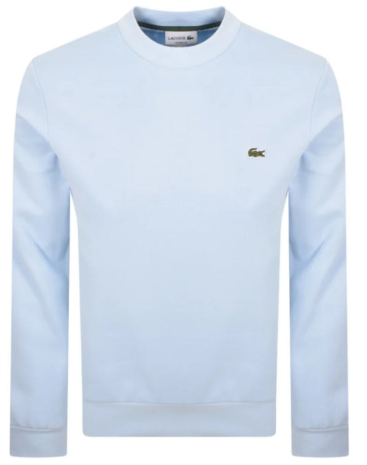LACOSTE CREW NECK COTTON FLEECE SWEATSHIRT SKY BLUE RRP £109 NEW