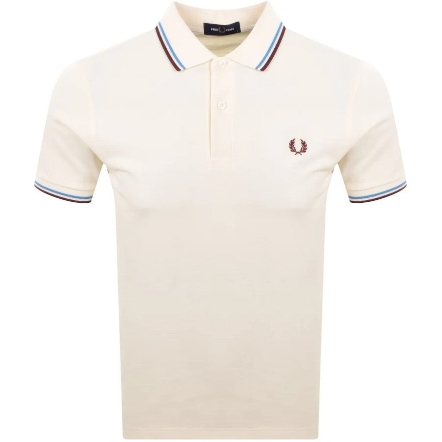 FRED PERRY TWIN TIPPED PIQUE COTTON POLO SHIRT ECRU 2XL RRP £80 BNWT