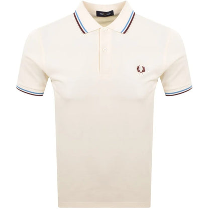FRED PERRY TWIN TIPPED PIQUE COTTON POLO SHIRT ECRU 2XL RRP £80 BNWT