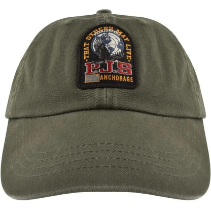 PARAJUMPERS LOGO PATCH COTTON BASEBALL CAP THYME GREEN RRP £55 BNWT