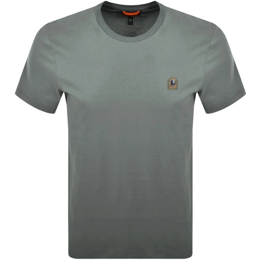 PARAJUMPERS PATCH LOGO COTTON T-SHIRT THYME GREEN RRP £70 BNWT