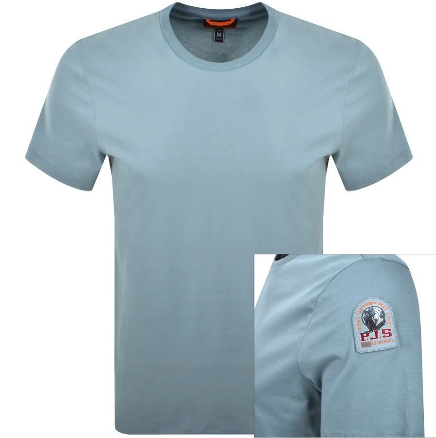 PARAJUMPERS SHISPARE PATCH LOGO COTTON T-SHIRT BLUE 3XL RRP £75 BNWT