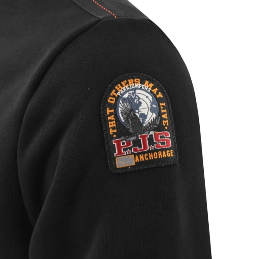 PARAJUMPERS K2 CREW NECK COTTON FLEECE SWEATSHIRT BLACK RRP £160 BNWT