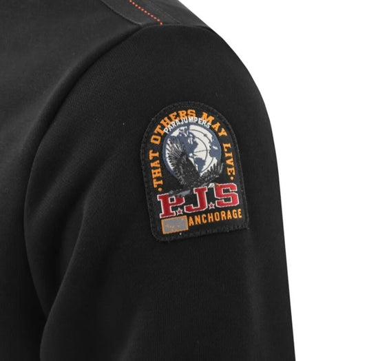 PARAJUMPERS K2 CREW NECK COTTON FLEECE SWEATSHIRT BLACK RRP £160 BNWT