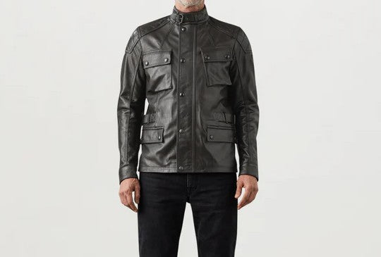 BELSTAFF TURNER HAND WAXED LEATHER D30 PROTECTION MOTORCYCLE BIKE JACKET ANTIQUE BLACK UK38 M RRP £1225 BNWT