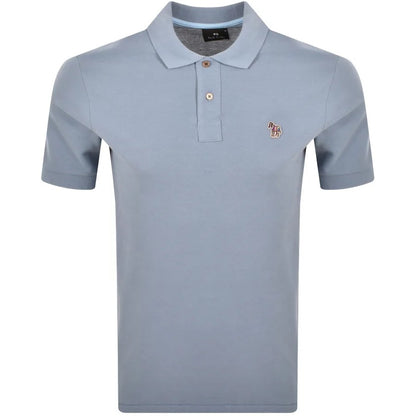 PAUL SMITH PS ZEBRA PIQUE COTTON POLO SHIRT PALE INDIGO BLUE (43J) RRP £90 BNWT