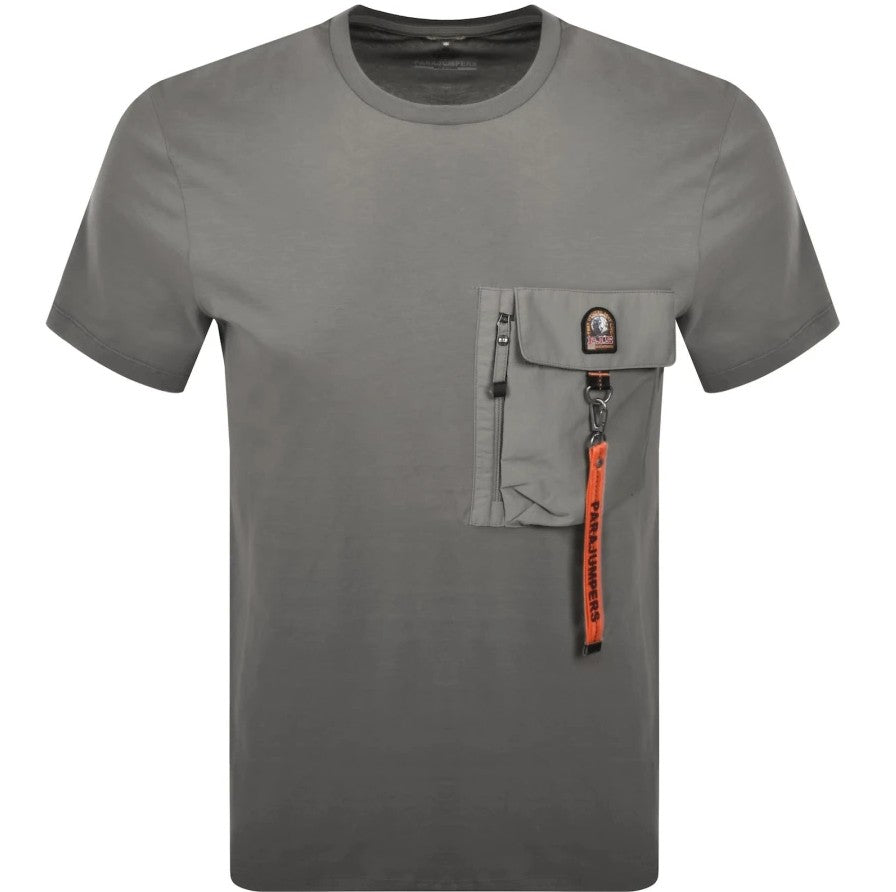 PARAJUMPERS MOJAVE PATCH LOGO COTTON POCKET T-SHIRT GREY 3XL RRP £105 BNWT