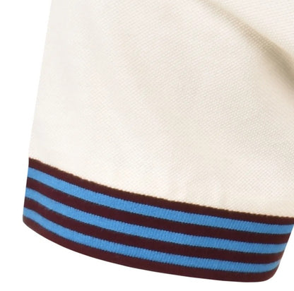 FRED PERRY STRIPED CUFF PIQUE COTTON T-SHIRT ECRU (CREAM) 2XL RRP £60 BNWT