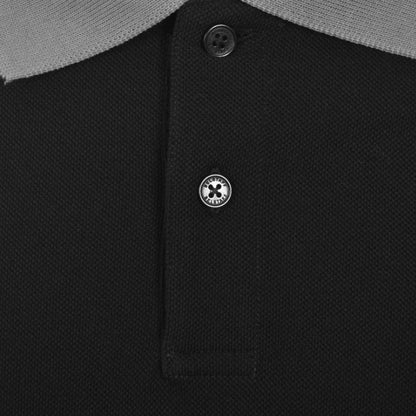 BELSTAFF CONTRAST COLLAR PHOENIX PATCH COTTON POLO SHIRT BLACK RRP £120 BNWT