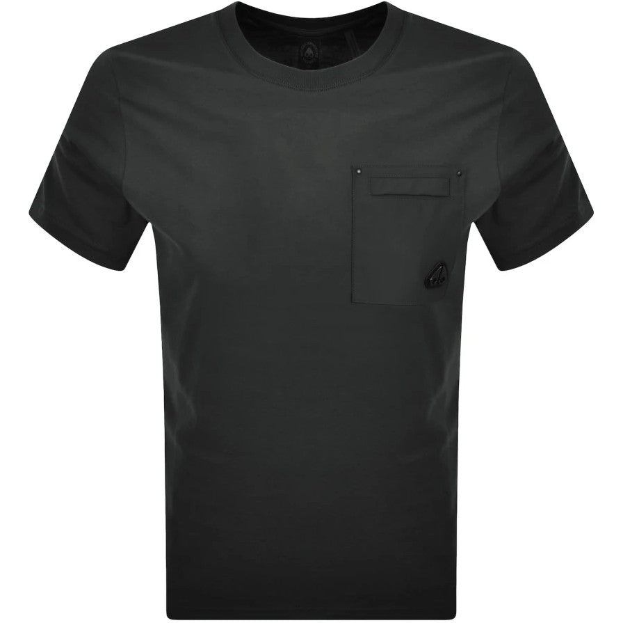 MOOSE KNUCKLES DALON POCKET COTTON T-SHIRT CEMENT GREY RRP £100 BNWT