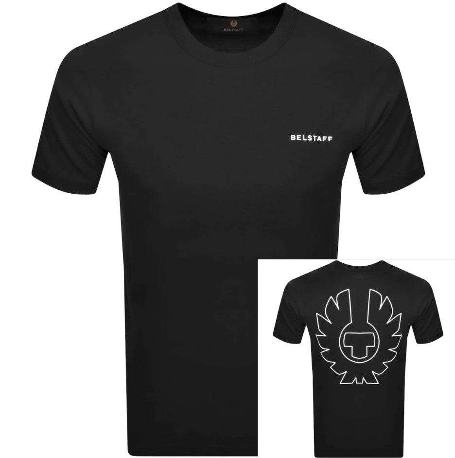 BELSTAFF BORDER LOGO COTTON T-SHIRT BLACK RRP £70 BNWT