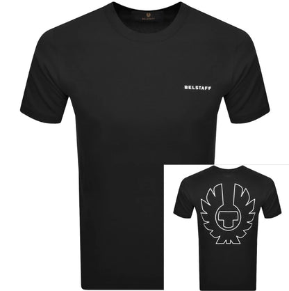 BELSTAFF BORDER LOGO COTTON T-SHIRT BLACK RRP £70 BNWT
