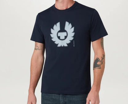 BELSTAFF BITMAP LOGO COTTON T-SHIRT DARK INK NAVY RRP £60 BNWT