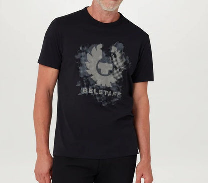 BELSTAFF METRO PHOENIX GRAPHIC LOGO COTTON T-SHIRT BLACK RRP £60 BNWT